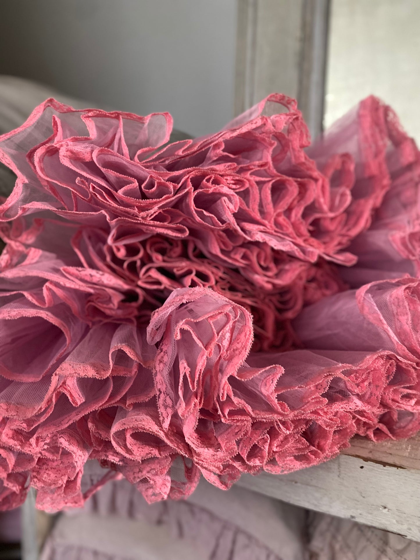 Vinatge Ruffled Pink Ballet Tutu Skirt