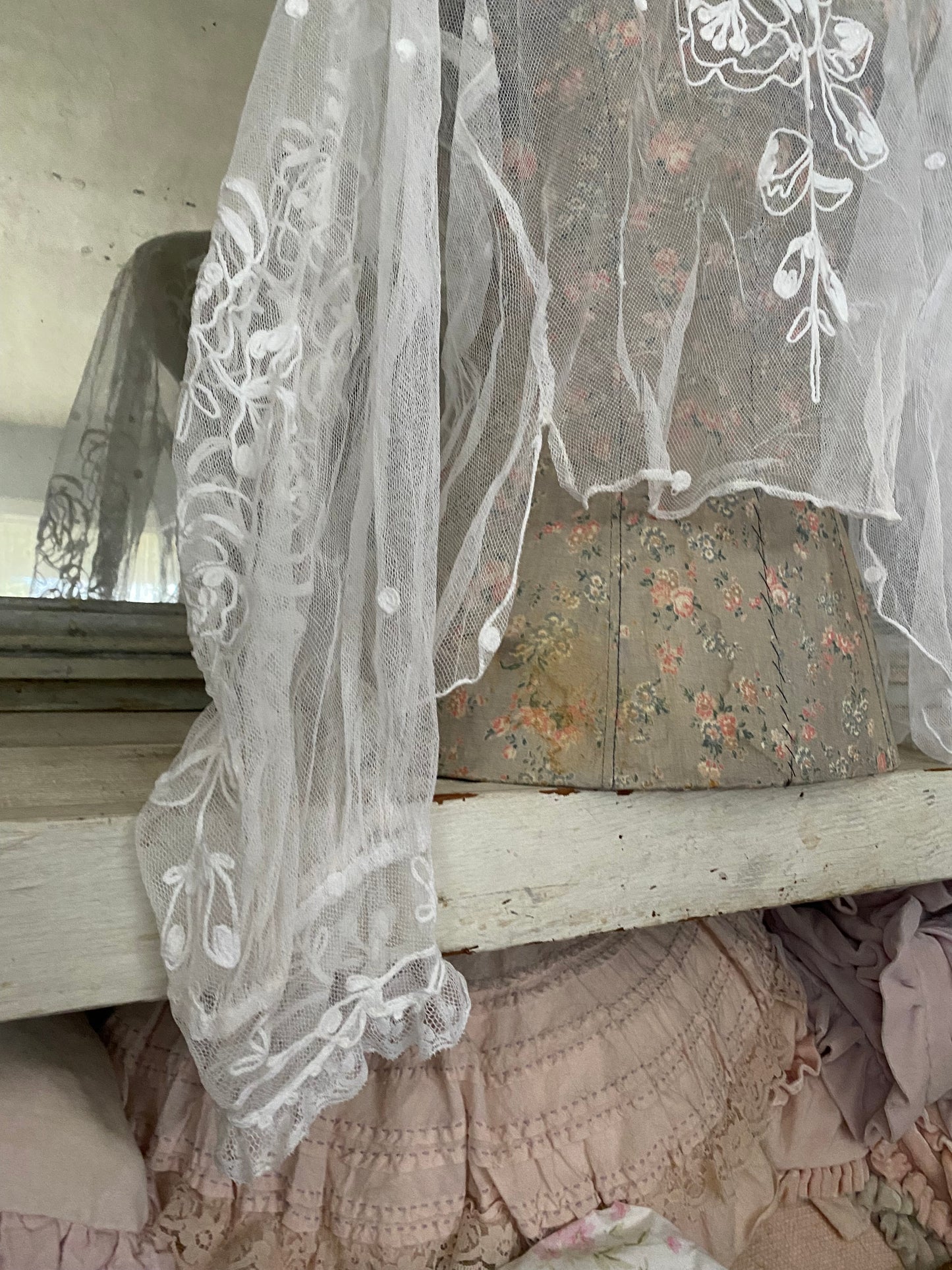Antique Embroidered Lace Blouse