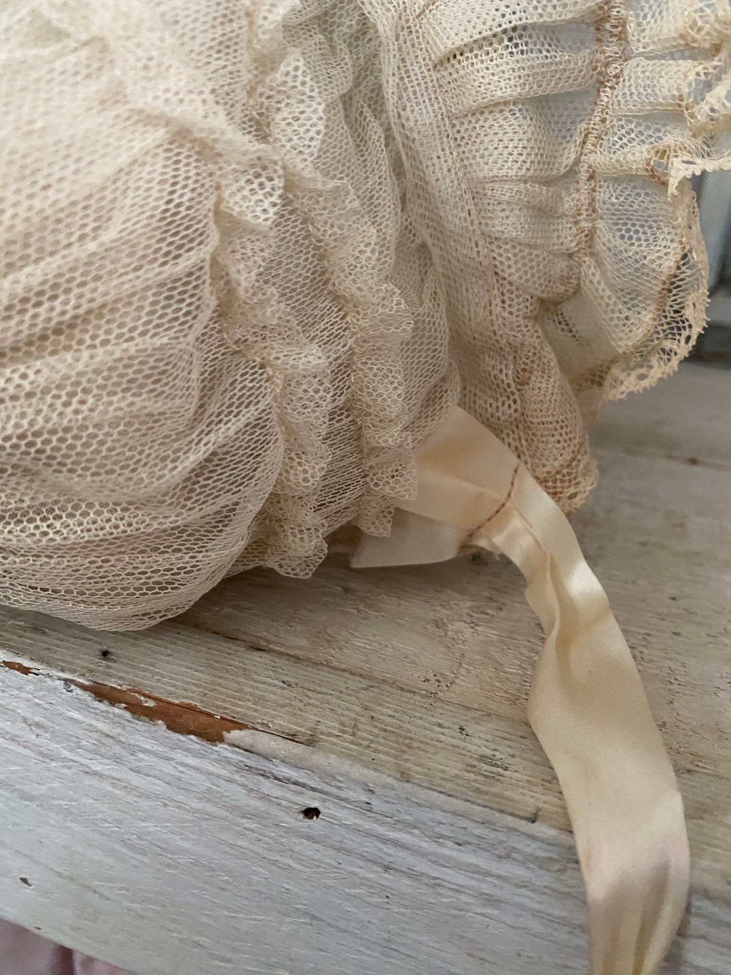 Antique Lace Baby Bonnet Hat