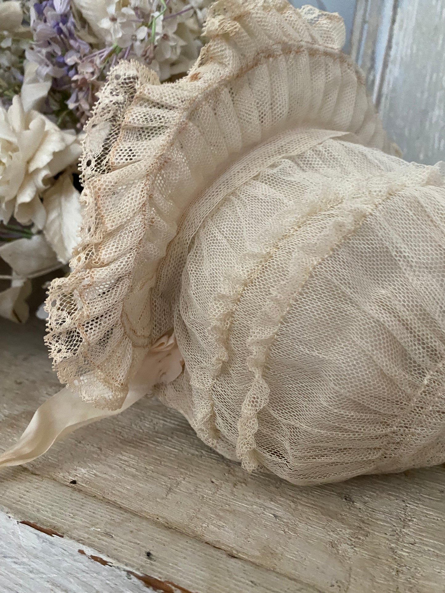 Antique Lace Baby Bonnet Hat