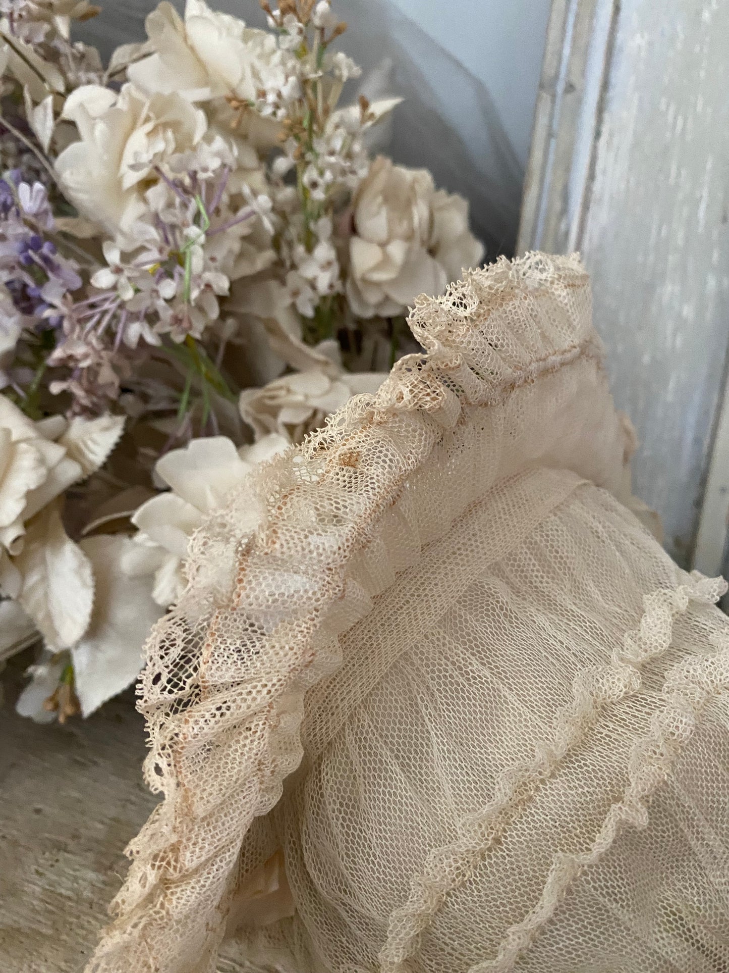 Antique Lace Baby Bonnet Hat