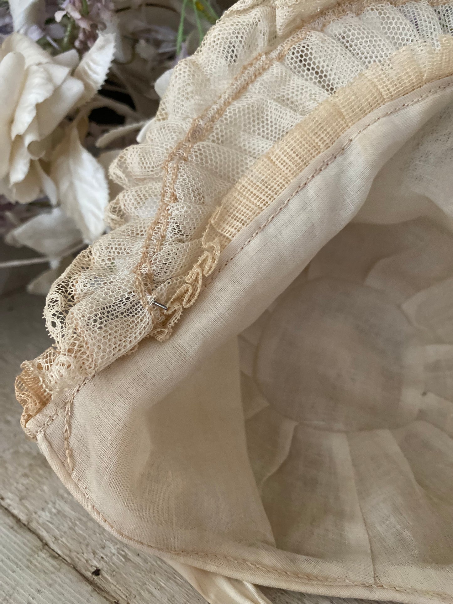 Antique Lace Baby Bonnet Hat