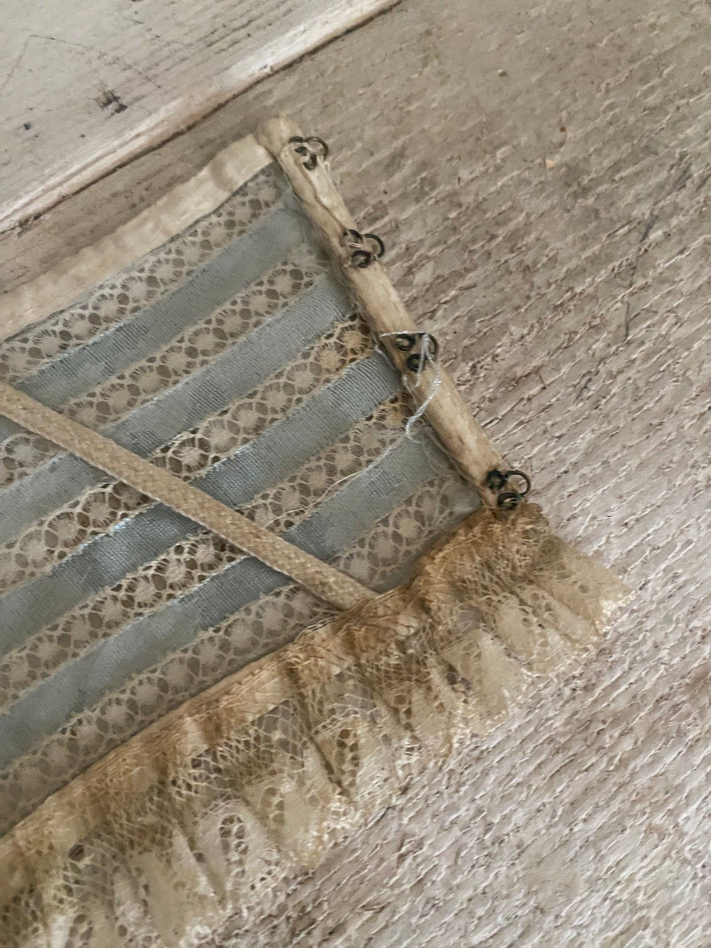 Antique Blue Silk Lace Collar