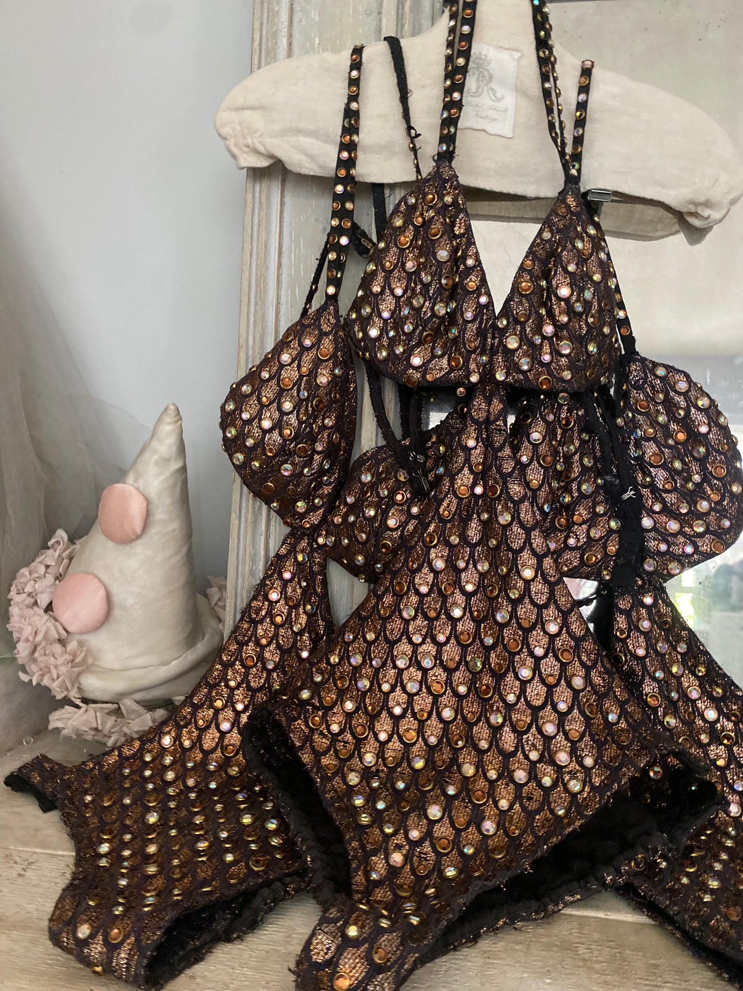 Vintage Hollywood Rhinestone Showgirl Costume
