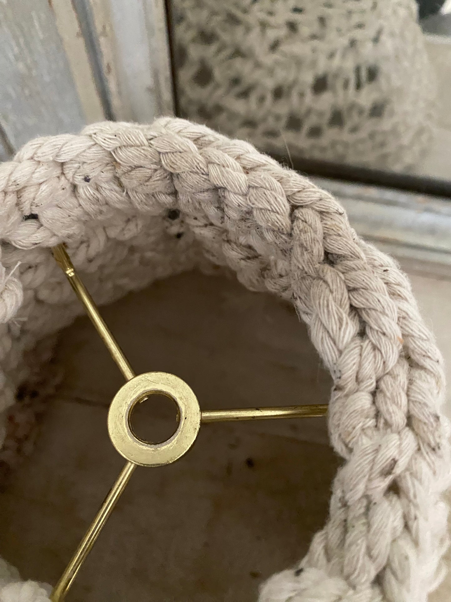 Vintage White Rope Lampshade