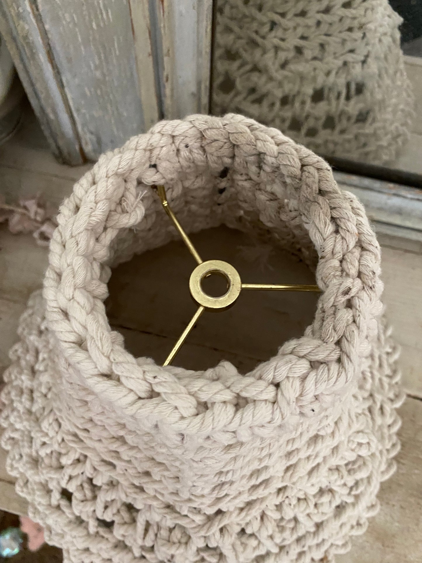 Vintage White Rope Lampshade