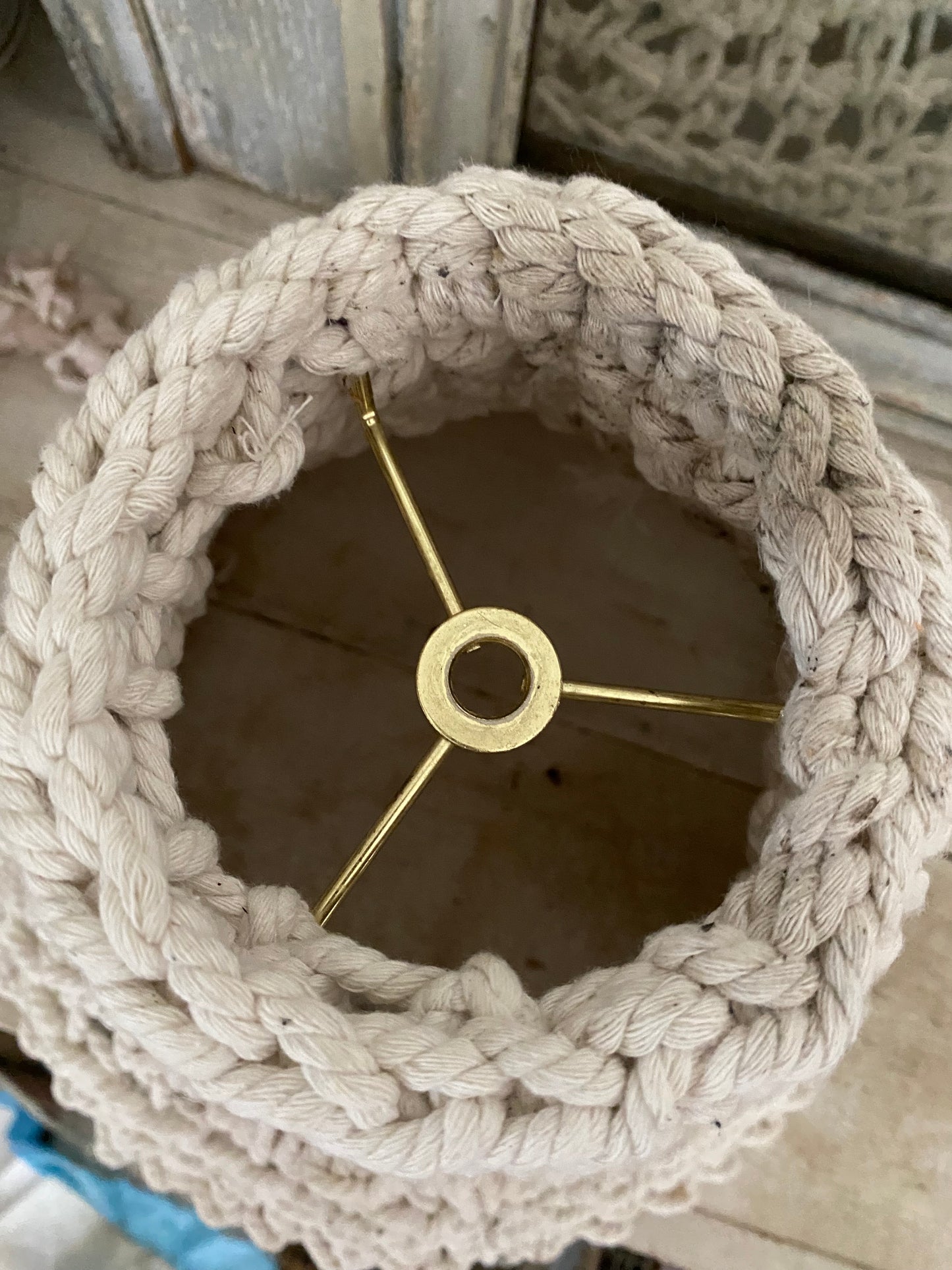 Vintage White Rope Lampshade