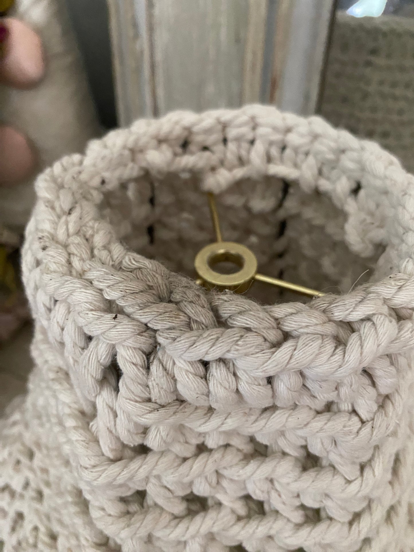 Vintage White Rope Lampshade