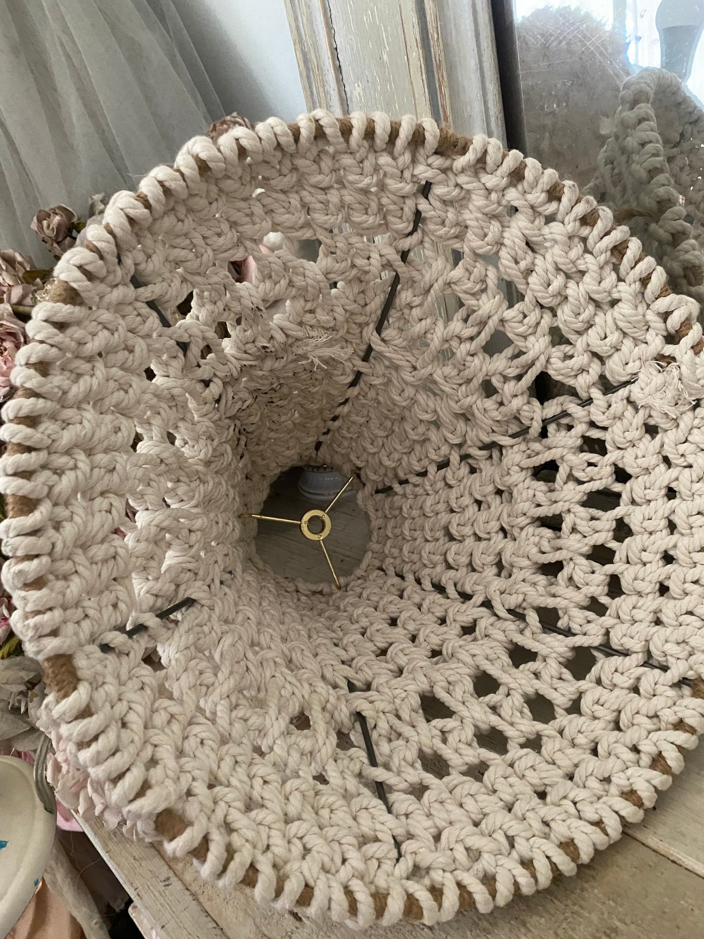 Vintage White Rope Lampshade