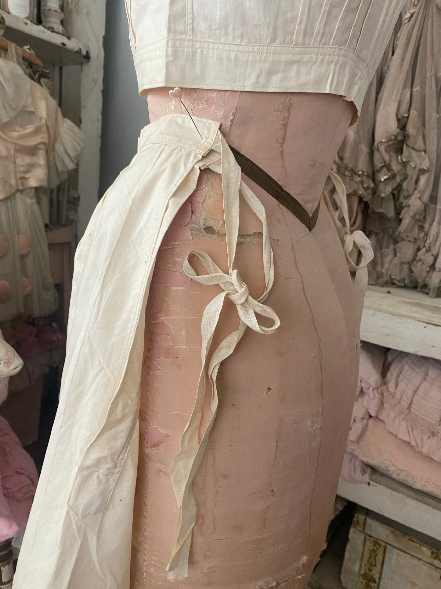 Antique Undergarments Set Corset Cover Camisole Pantaloons Lace Lavender Ribbon