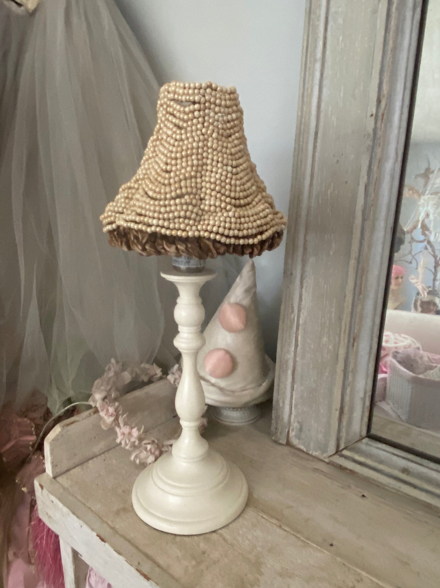 Vintage Beaded Pearlescent Pearl Lampshade