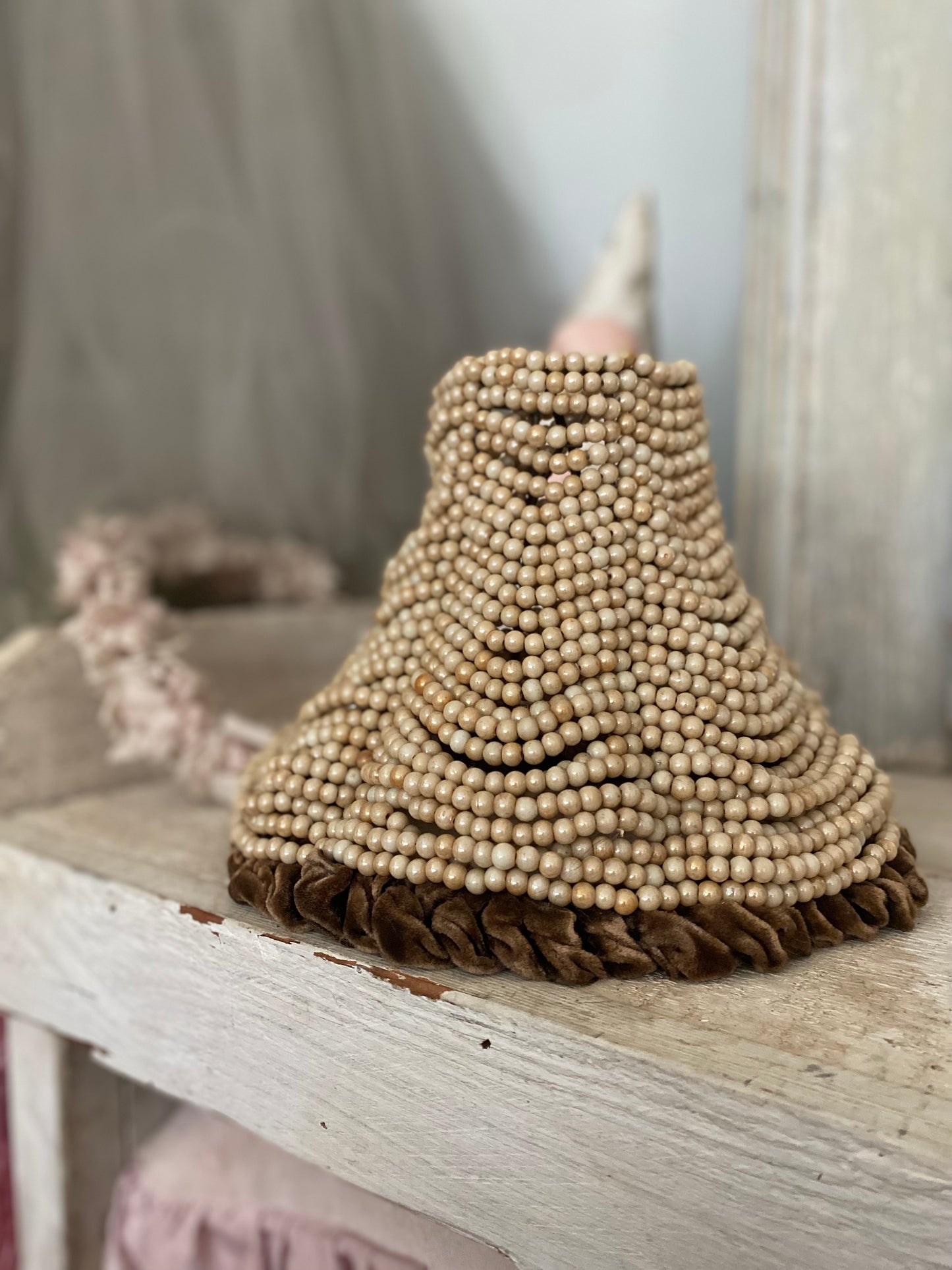 Vintage Beaded Pearlescent Pearl Lampshade