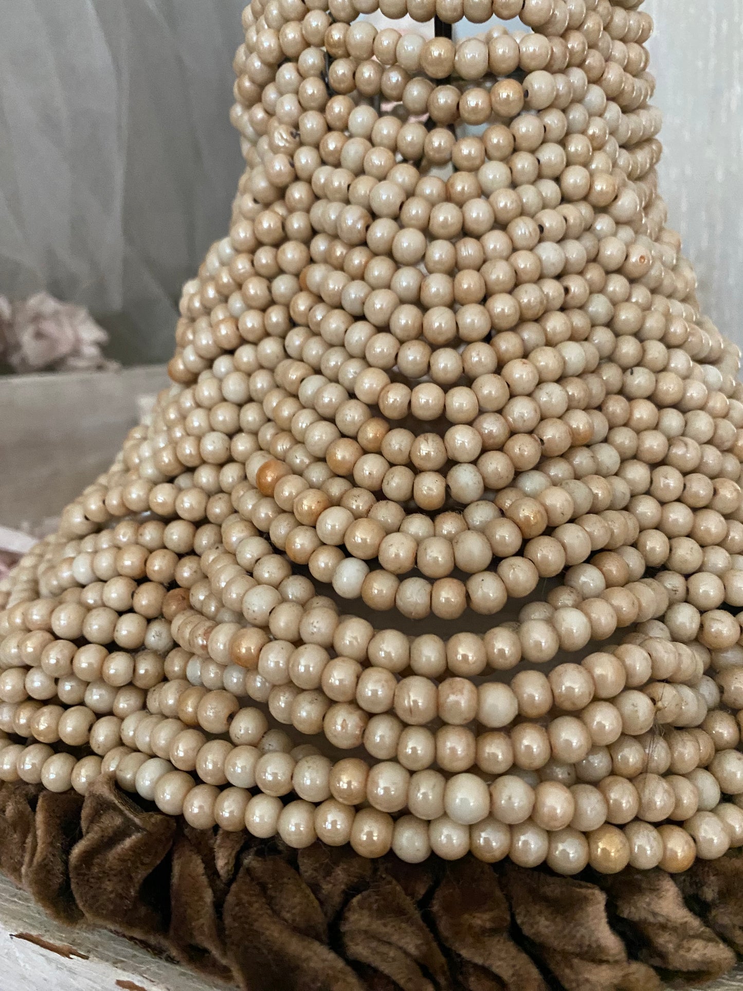 Vintage Beaded Pearlescent Pearl Lampshade