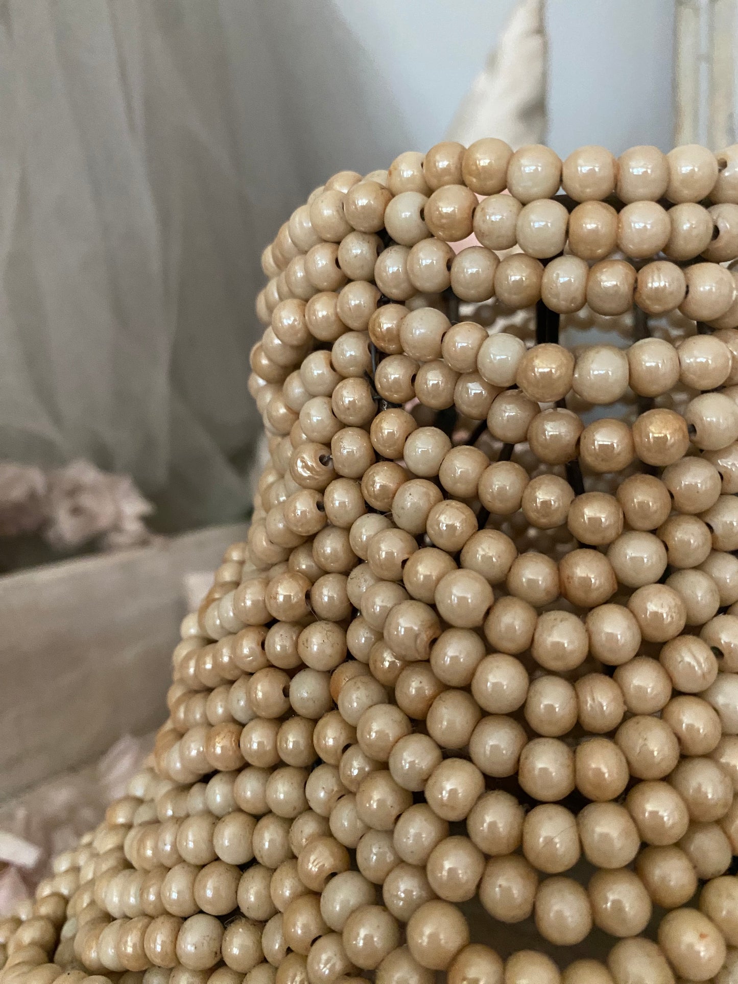 Vintage Beaded Pearlescent Pearl Lampshade