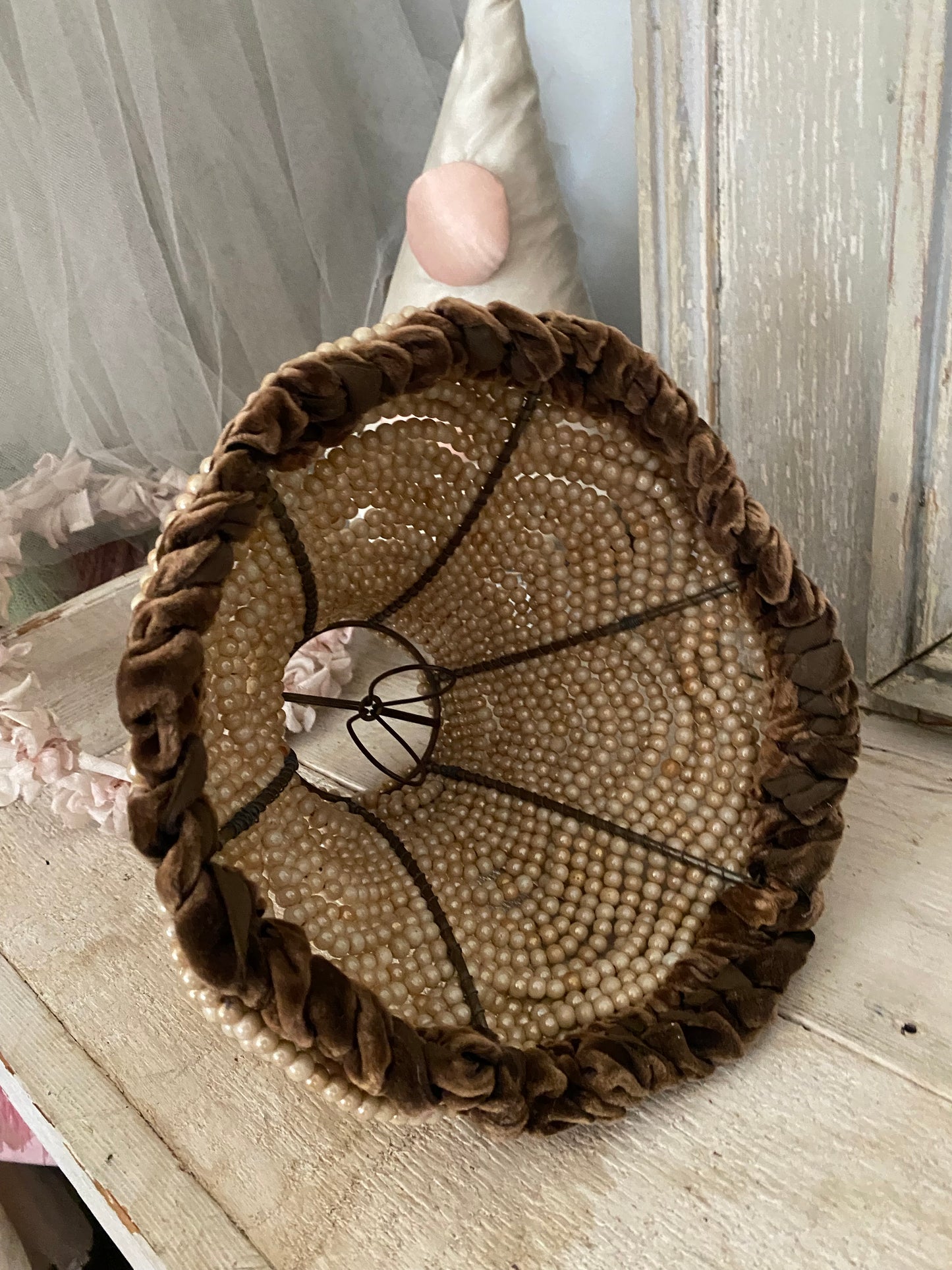 Vintage Beaded Pearlescent Pearl Lampshade
