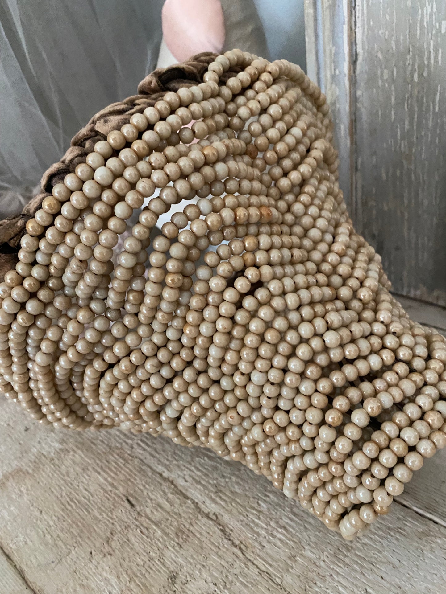 Vintage Beaded Pearlescent Pearl Lampshade