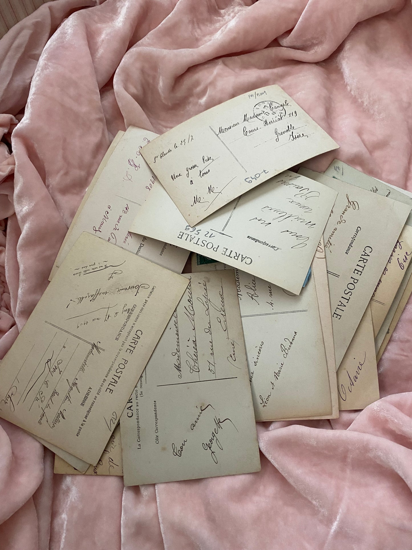 Antique French Postcard Collection 17 Romantic Pastel