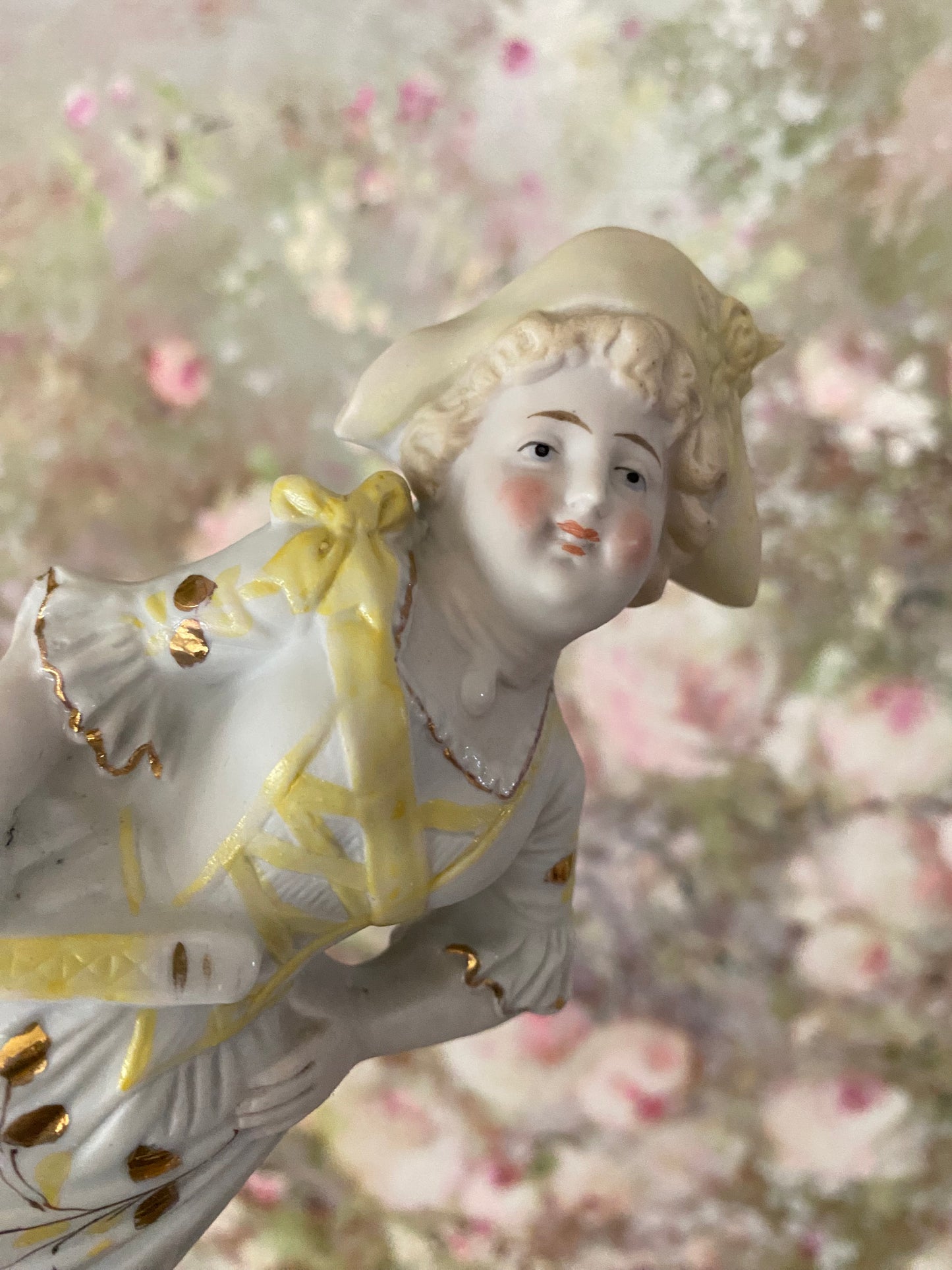 Pair Antique Bisque Marie Antoinette Era Figures