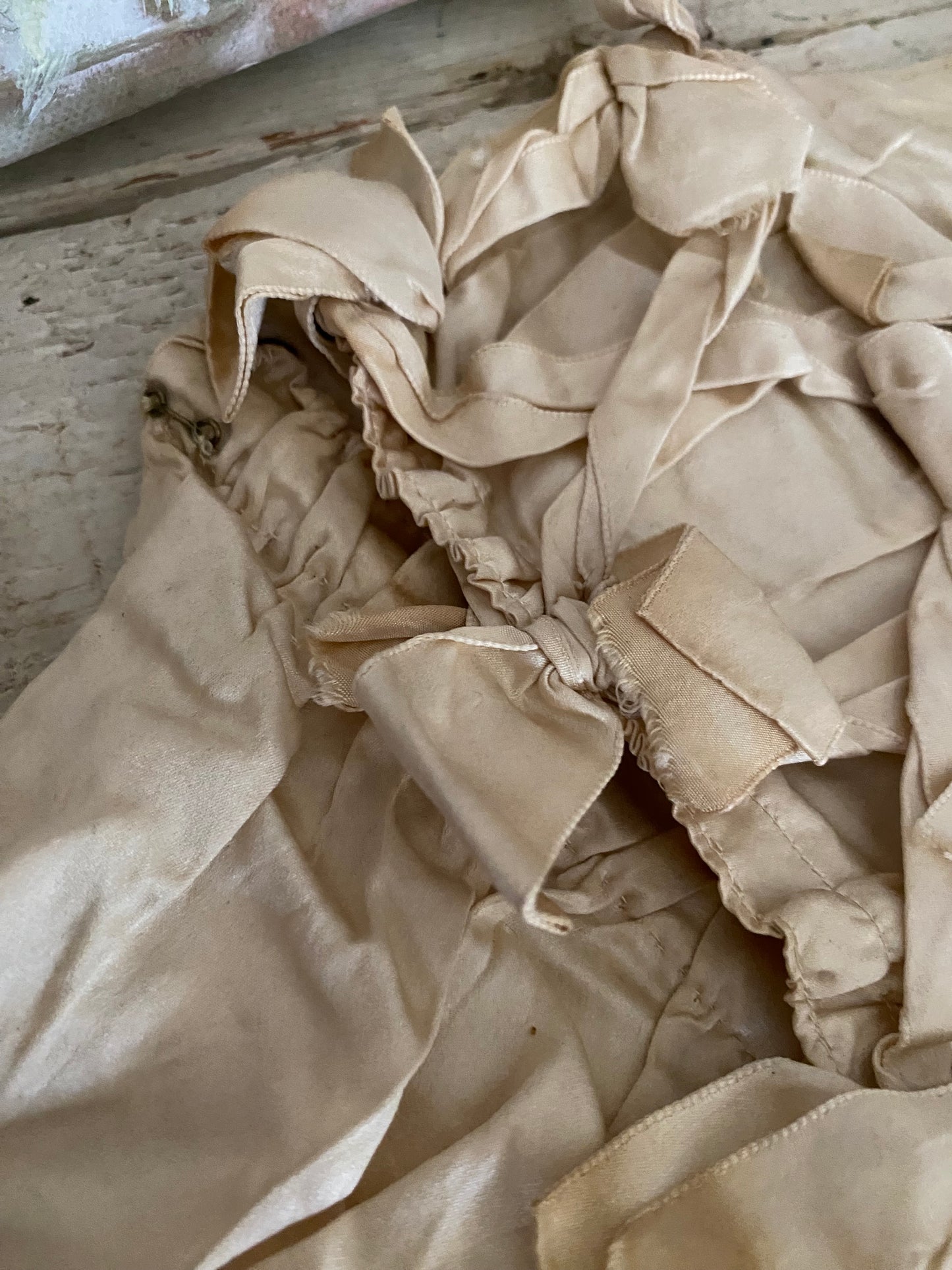 Antique Waist Corset Silk Ribbons Bows