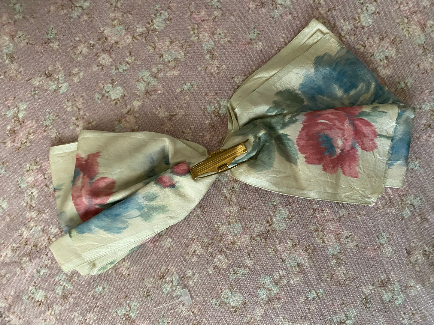 Antique French Ribbon Silk Hair Bow