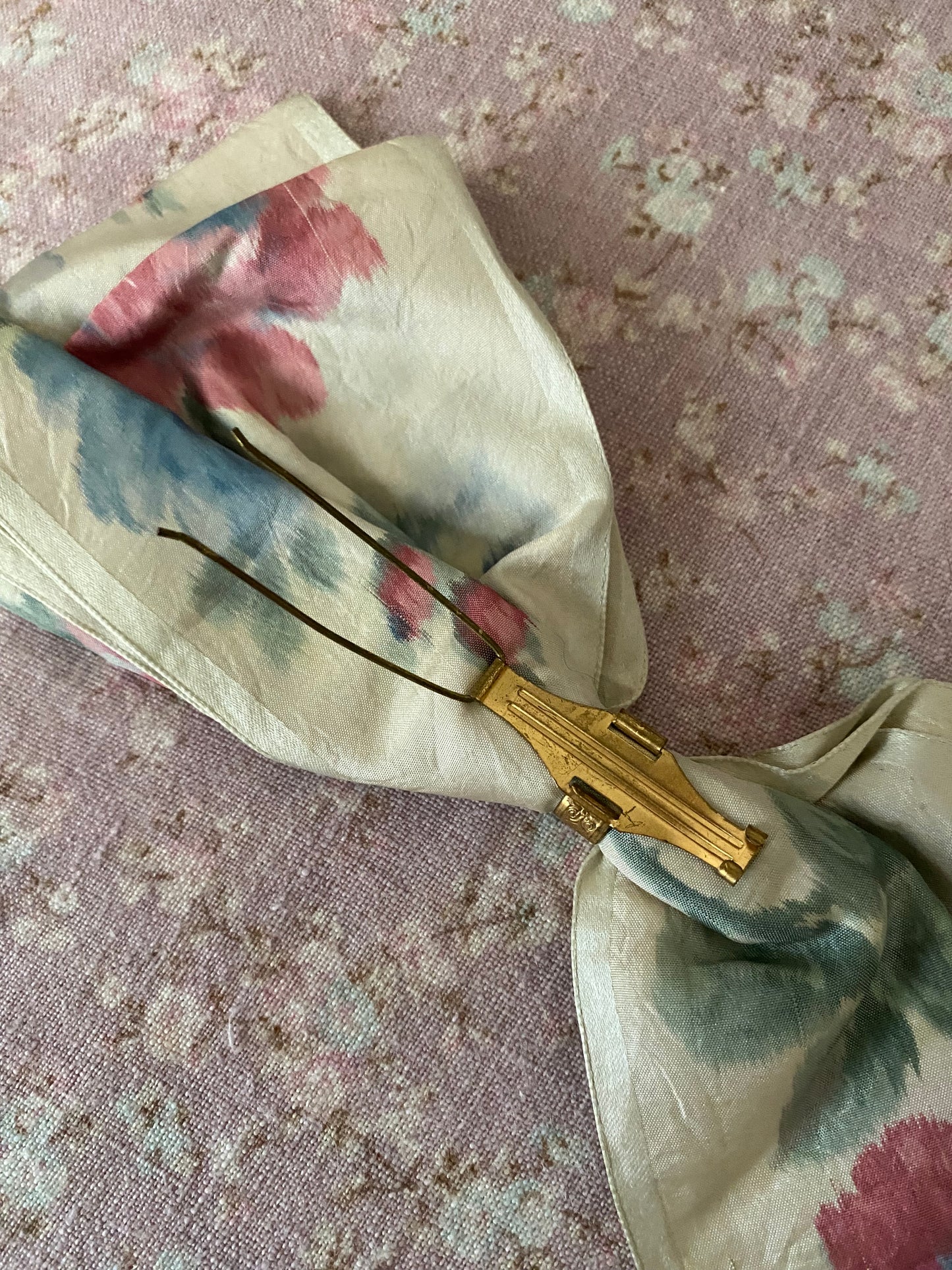 Antique French Ribbon Silk Hair Bow