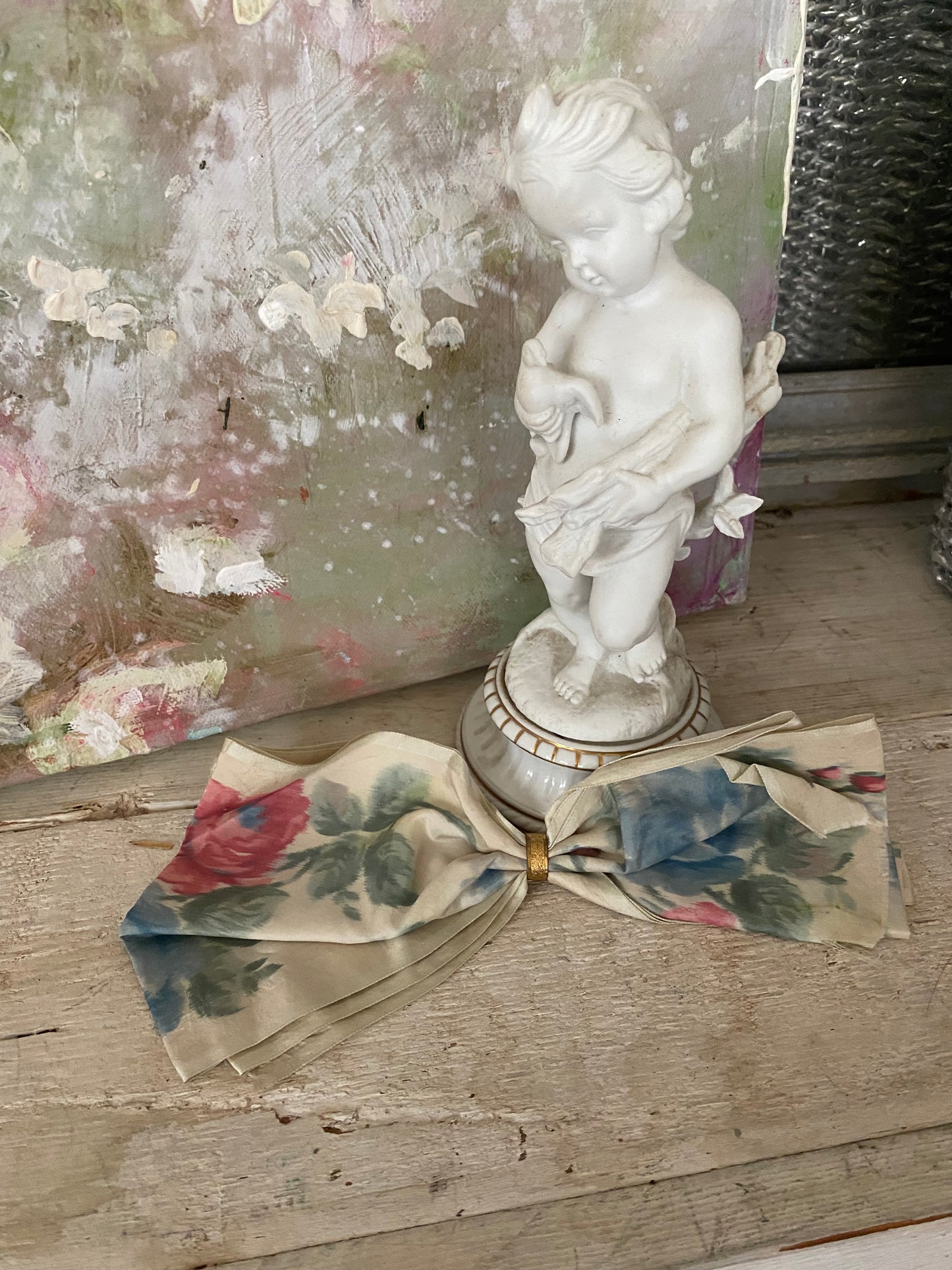 Antique French Ribbon Silk Hair Bow