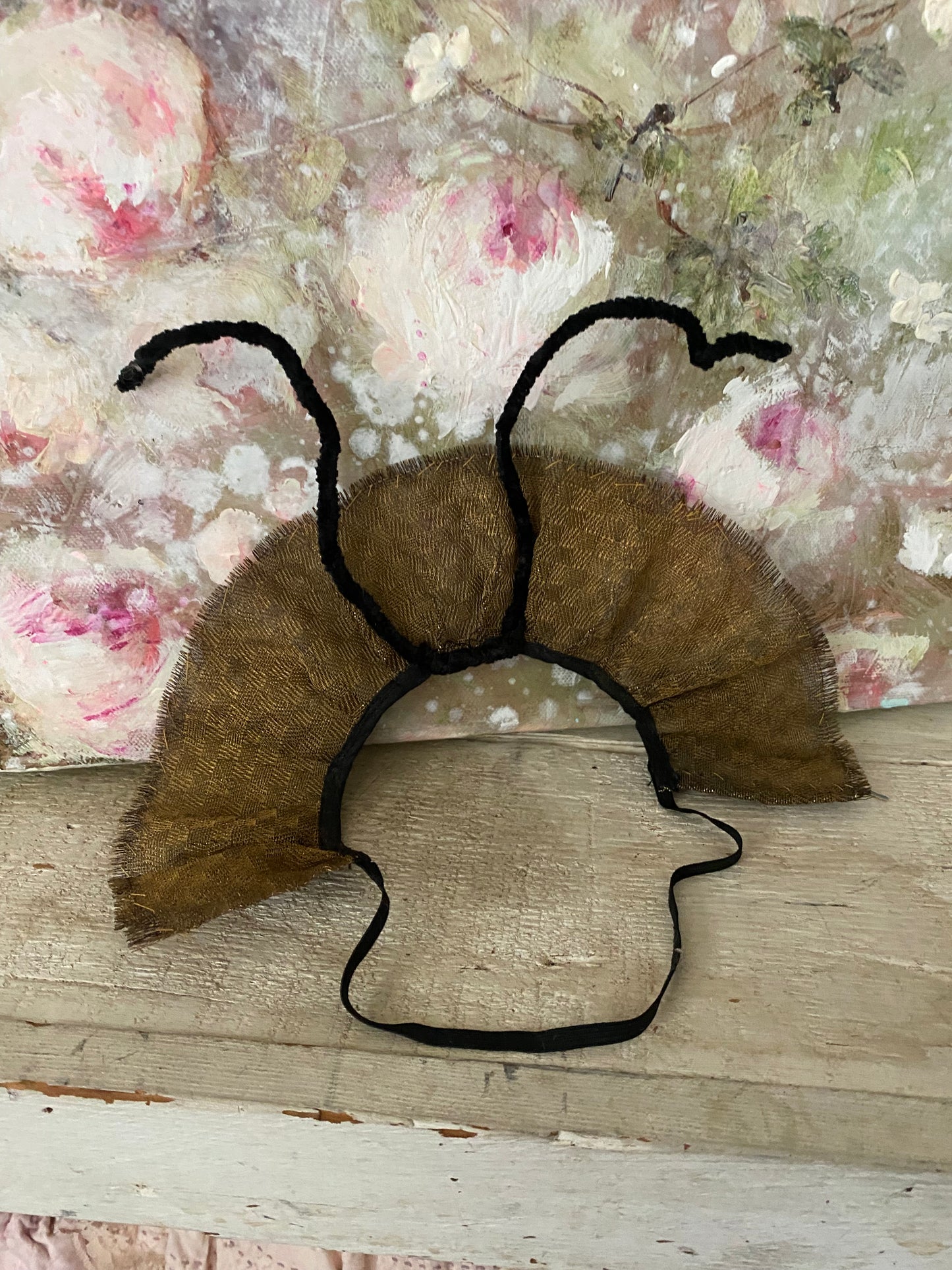 Antique Gold Mesh Lame Theater Headdress