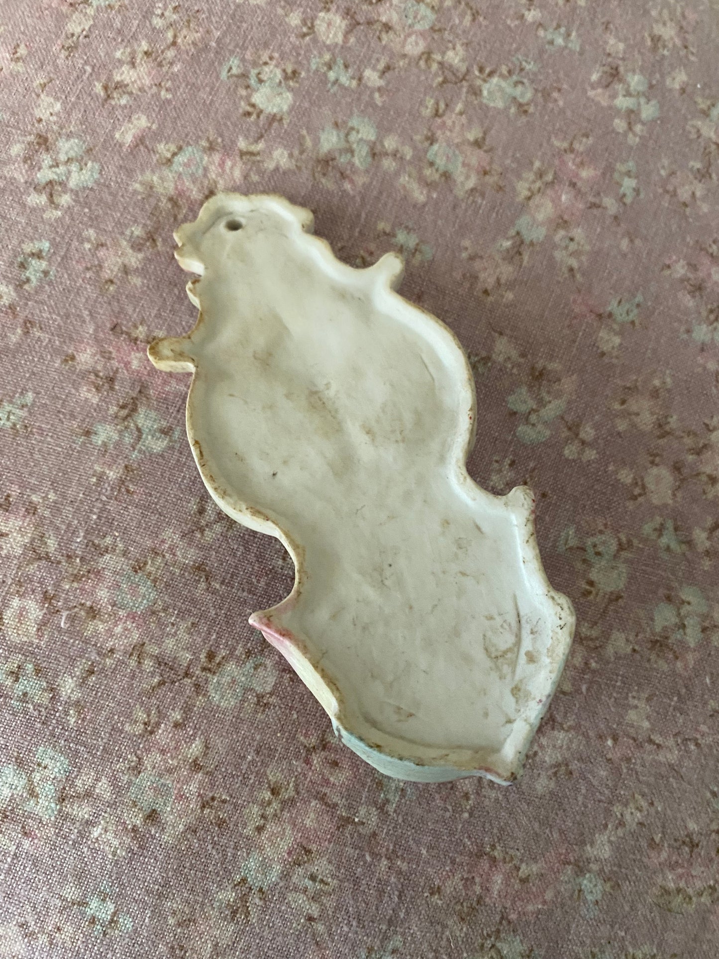 Antique French Painted Porcelain Holy Water Hanger