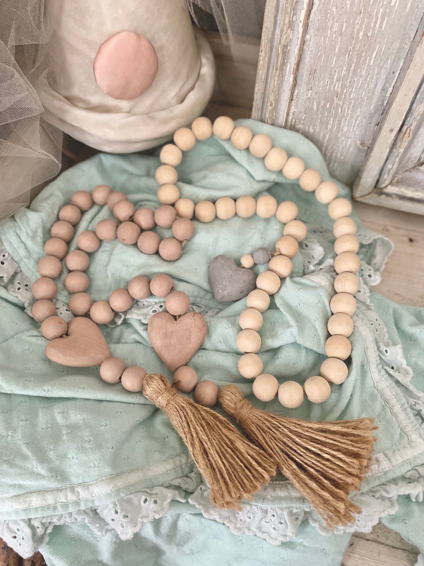 Pair Wood Love Beads