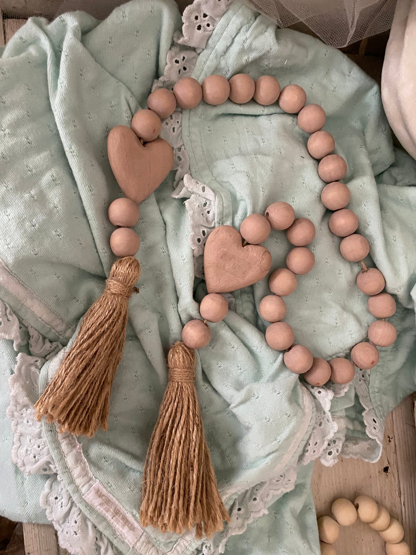 Pair Wood Love Beads