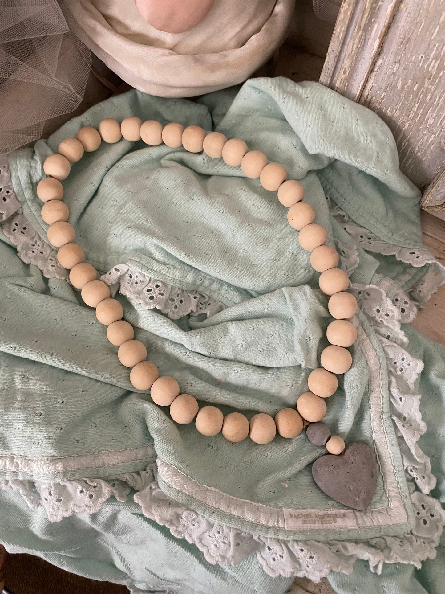 Pair Wood Love Beads