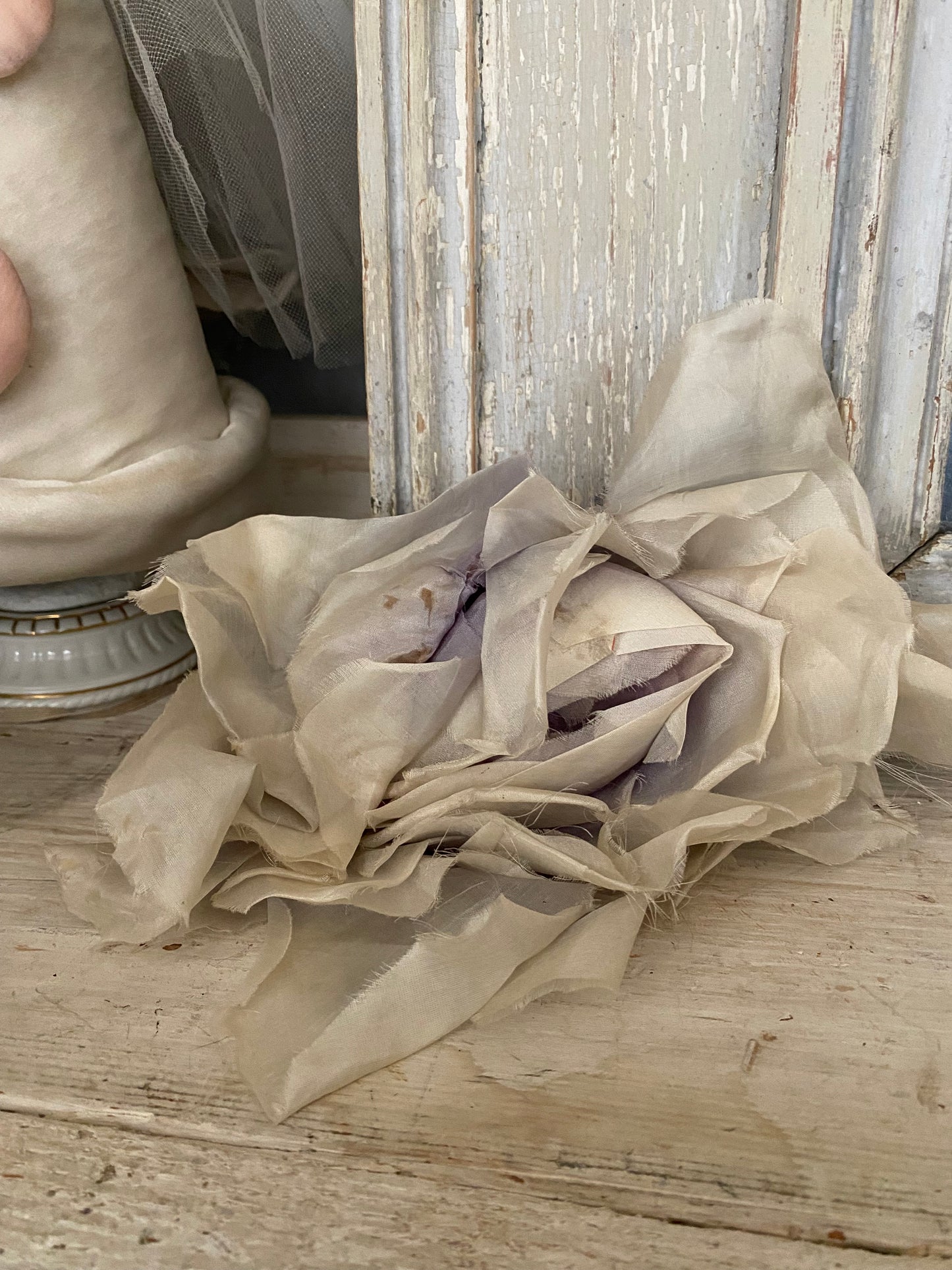 Antique Millinery Flower Blue XL