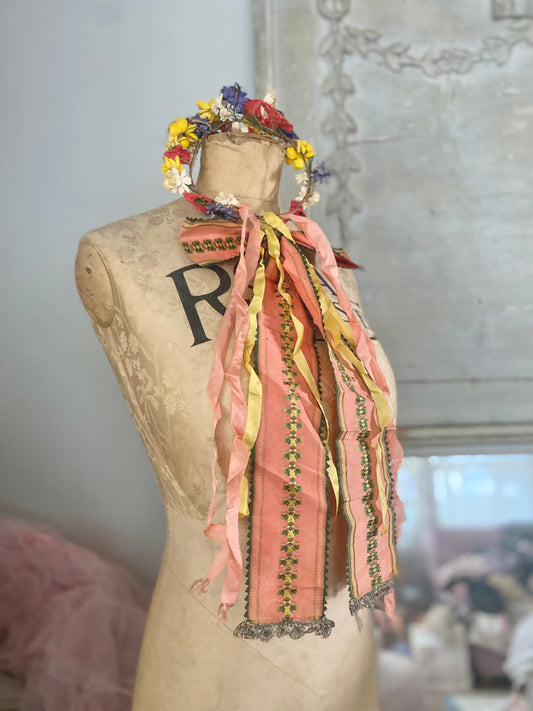 Antique Czech Millinery Flower Crown