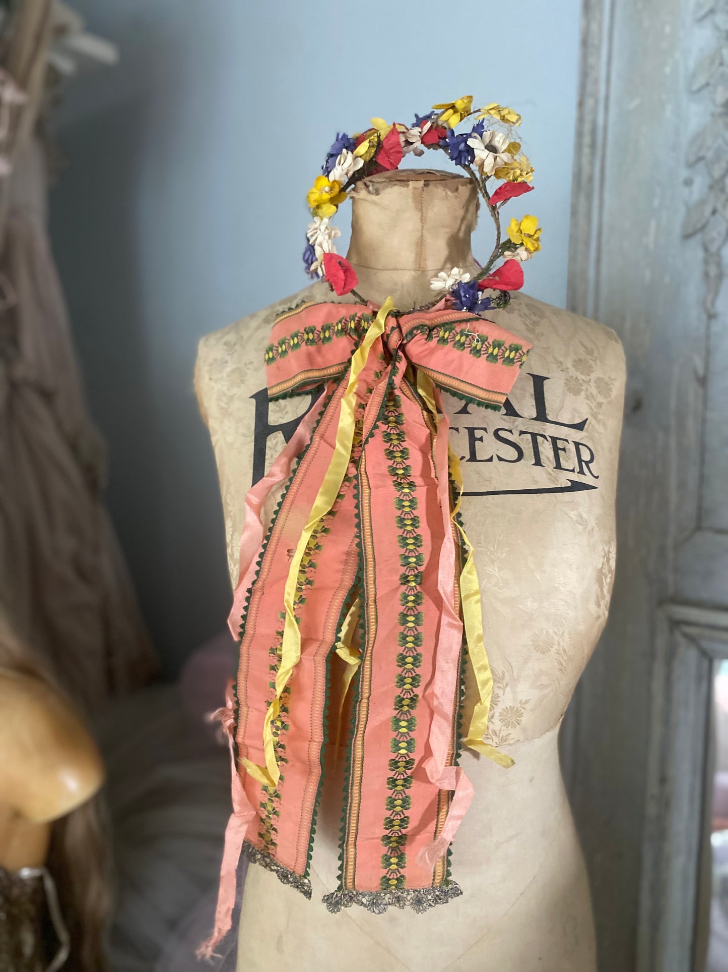 Antique Czech Millinery Flower Crown
