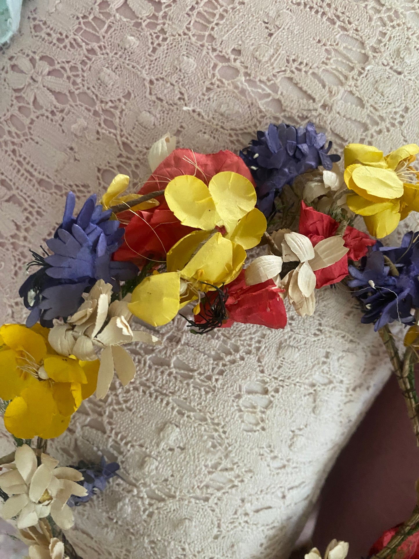 Antique Czech Millinery Flower Crown
