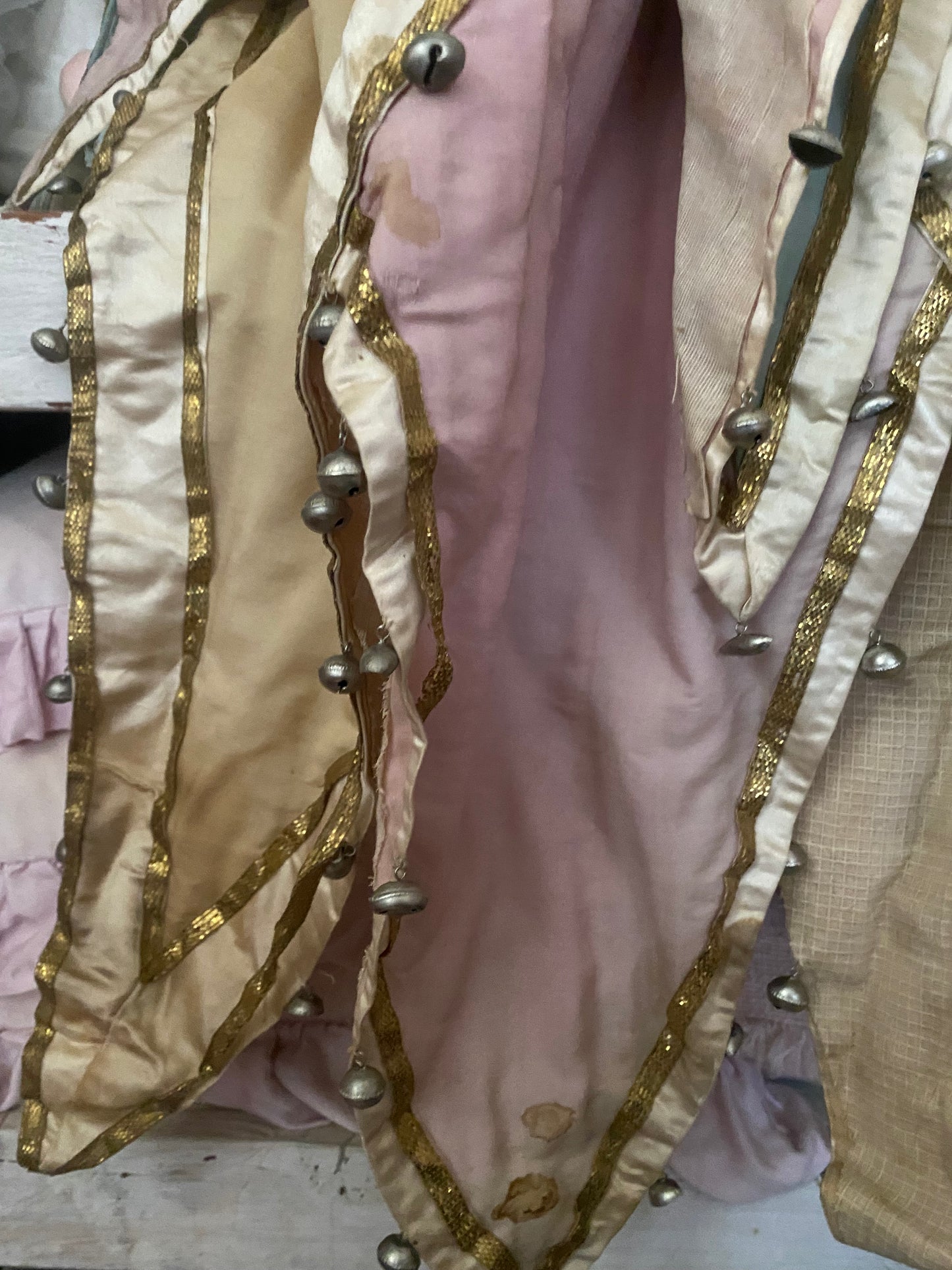 Antique Pink Blue Jester Bell Costume