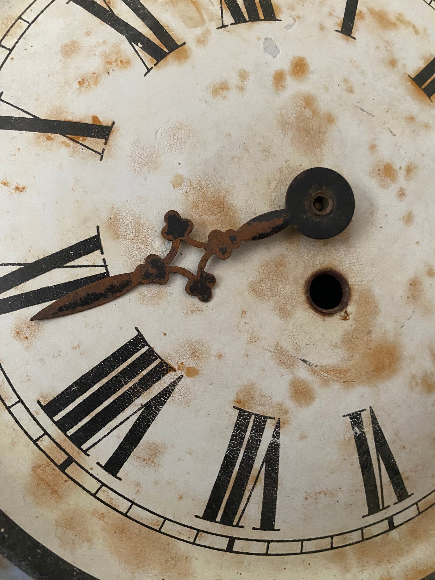 Antique Blue Tole Floral Clock
