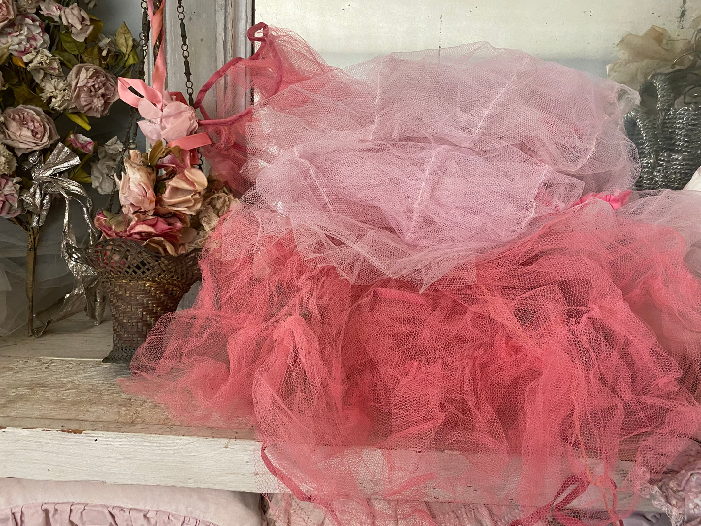 Collection 2 Vintage Pink Lace Tutu Skirts