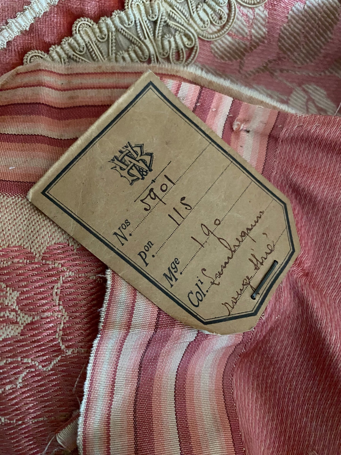 Rachel Ashwell RASSC Antique Mauve Pink French Silk Pelmet