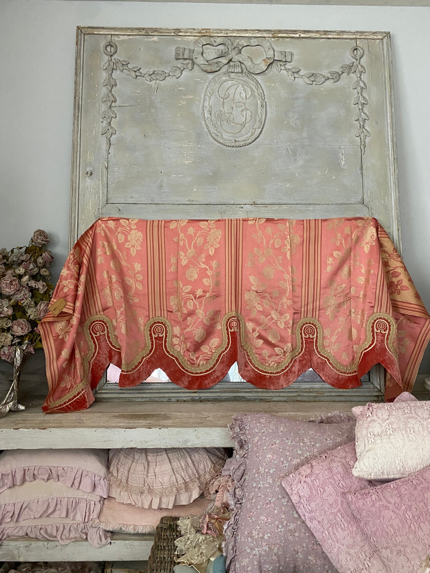 Rachel Ashwell RASSC Antique Mauve Pink French Silk Pelmet