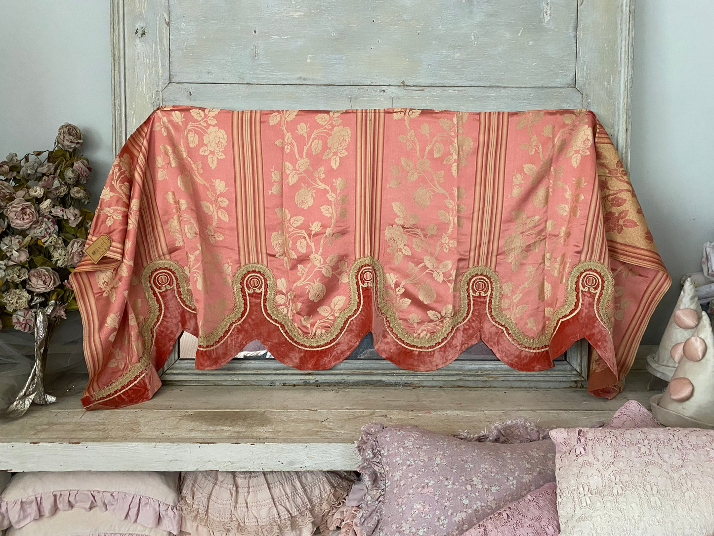 Rachel Ashwell RASSC Antique Mauve Pink French Silk Pelmet