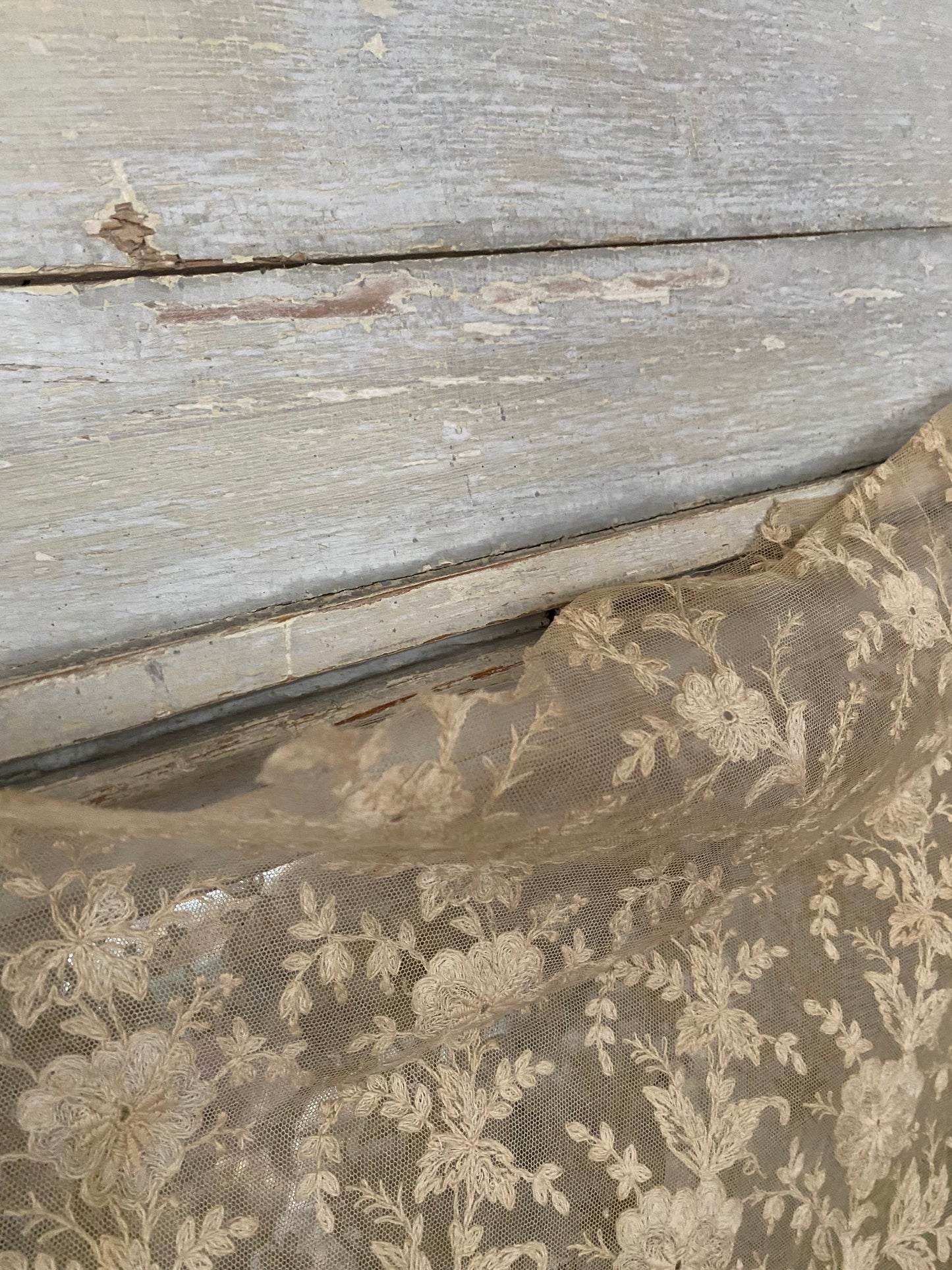 RARE Antique Intricate Lace Floral Panel