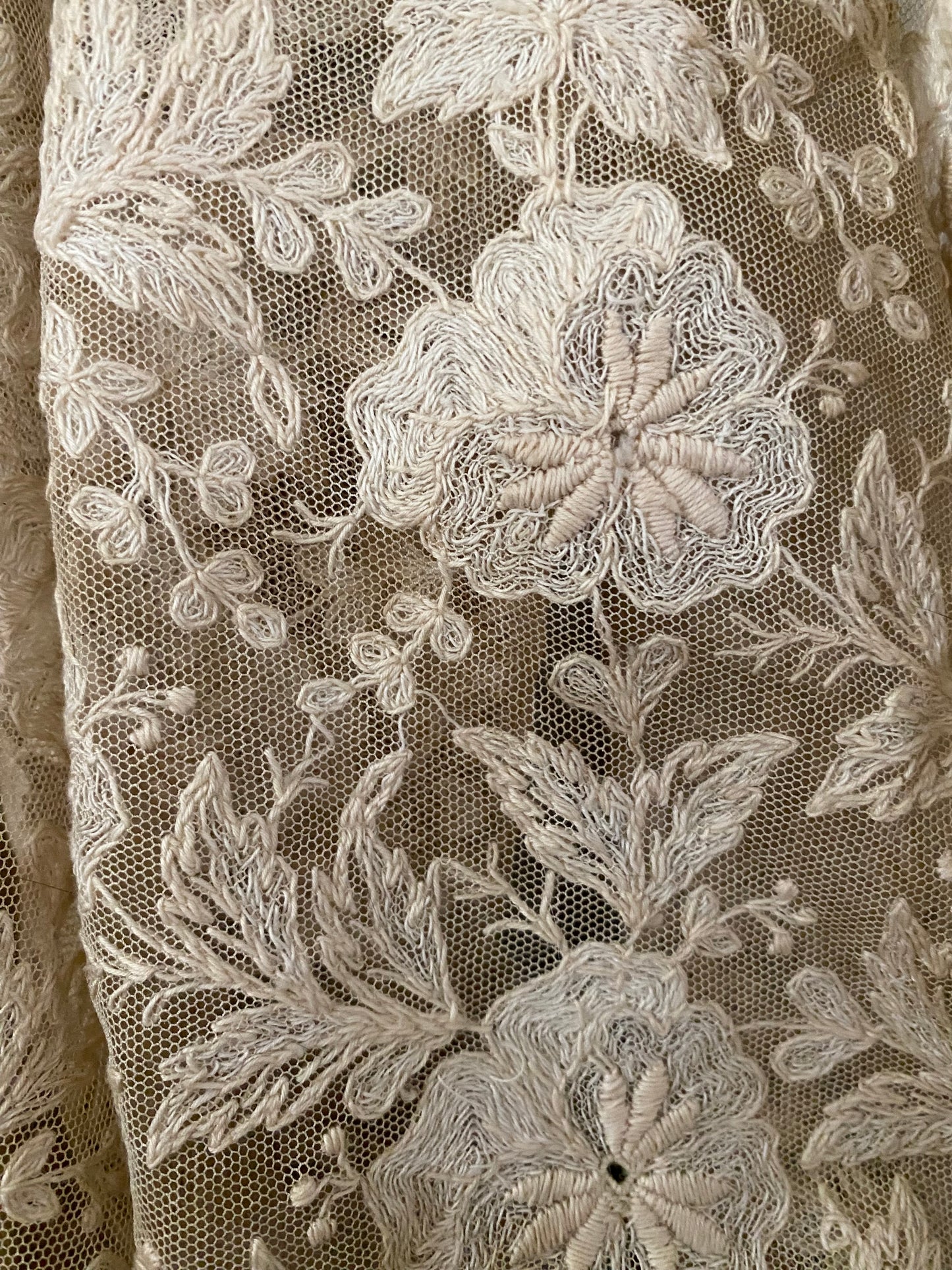 RARE Antique Intricate Lace Floral Panel