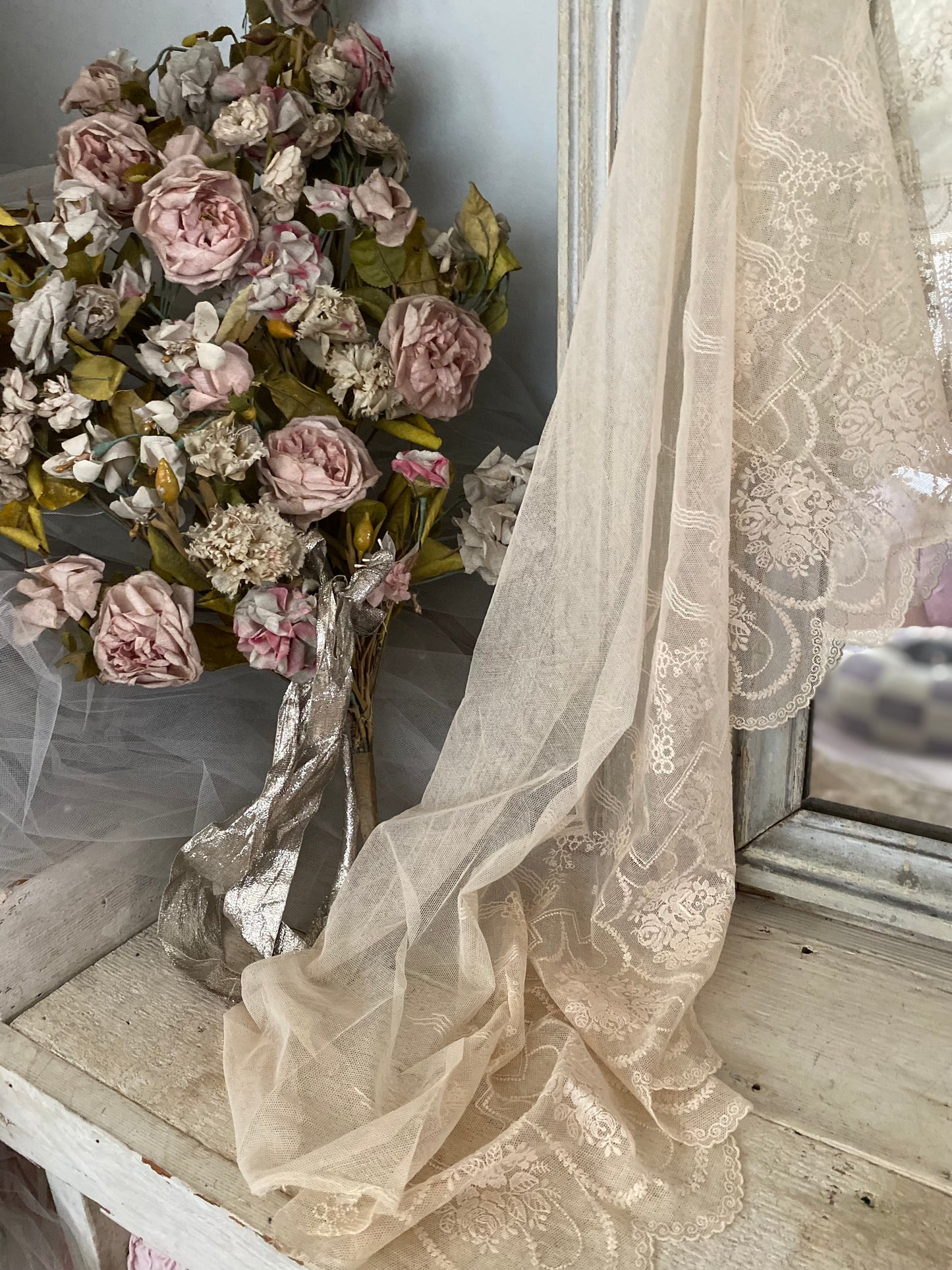 Antique Rose Lace Panel