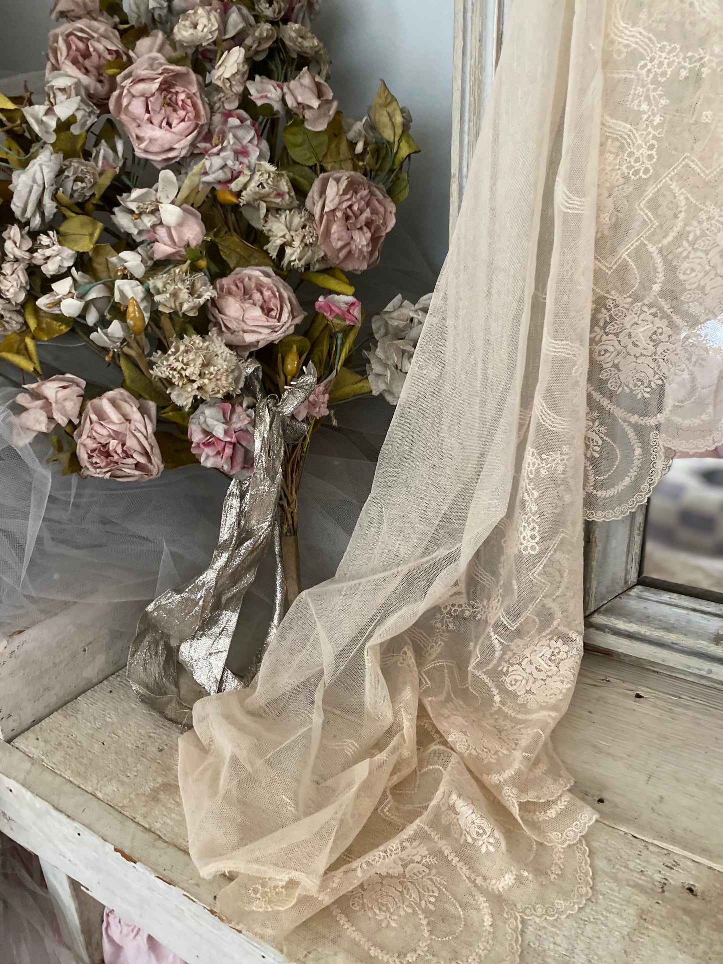 Antique Rose Lace Panel