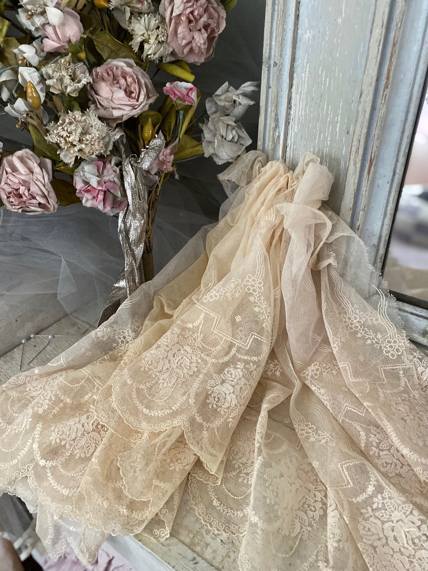 Antique Rose Lace Panel
