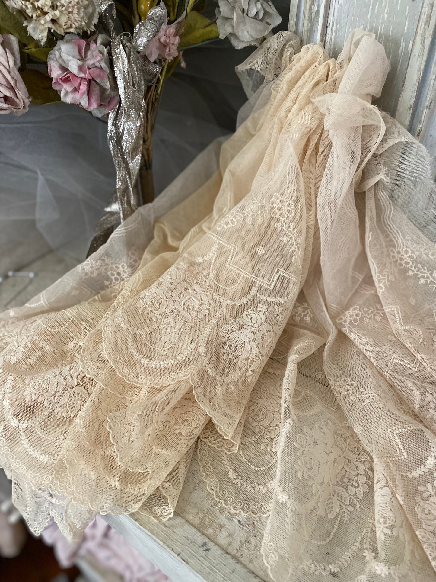 Antique Rose Lace Panel