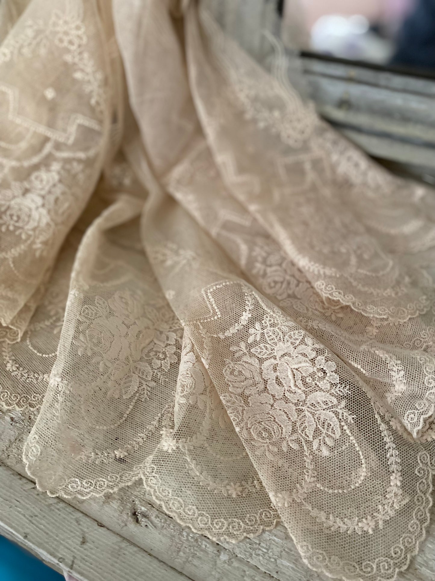 Antique Rose Lace Panel