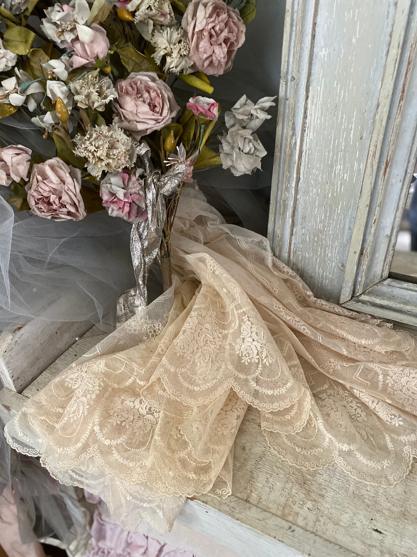 Antique Rose Lace Panel