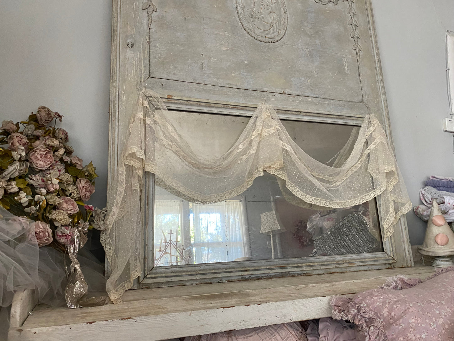Pair Antique Lace Panels